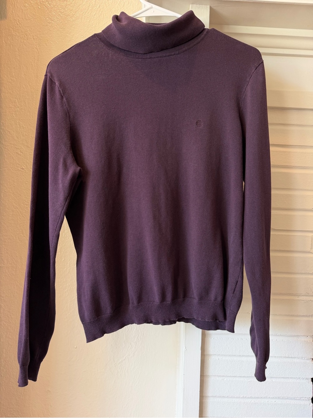 Lauren Ralph Lauren Purple Silk Cotton Turtleneck Sweater Size Large
